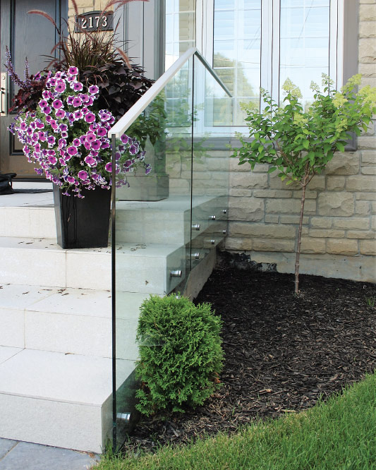 glass top mount handrails / solid aluminum handrail